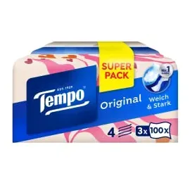 Tempo Taschentücher Box 4-lagig 3 x 100 St.