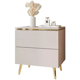 lookway Nachtschrank Aurora II 50 x 53 x 37 cm Beige