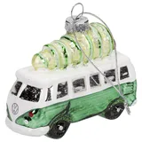 Volkswagen 3A2087790GT1 Weihnachtsbaumanhänger VW T1 Bulli Tannenbaum Weihnachten Schnee Glitzer, grün