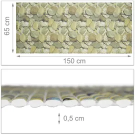 Relaxdays Weichschaummatte, zuschneidbar, Bad, Sauna, Pool, Antirutschmatte, Design, B x T ca. 65 x 150 cm, braun,