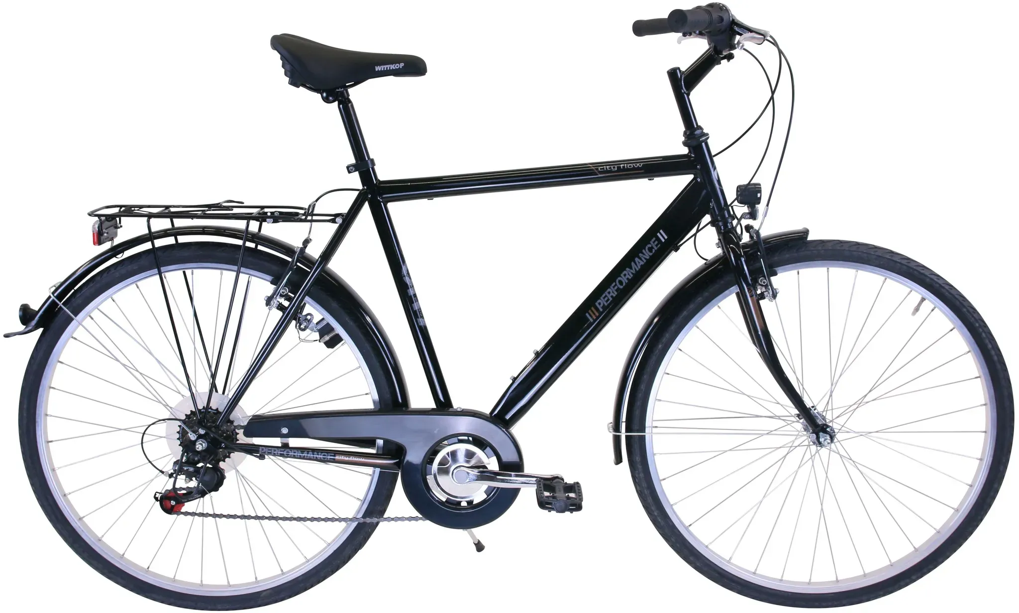 Trekkingrad PERFORMANCE Fahrräder Gr. 58 cm, 28 Zoll (71,12 cm), schwarz für Herren, Kettenschaltung