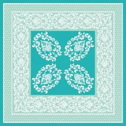 Sovie HOME Tischdecke Bine in Mint aus Linclass® Airlaid 80 x 80 cm, 1 Stück - Punkte Streifen Schleife Ornamente