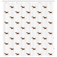 ABAKUHAUS Duschvorhang Beagle 175 x 200 cm braun