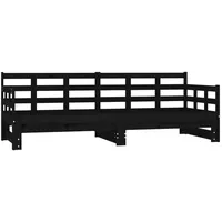 VidaXL Tagesbett Ausziehbar Schwarz Massivholz Kiefer 2x(90x190) cm1279902