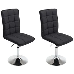 CLP 2er Set Esszimmerstühle Peking V2 Stoff : Farbe - Schwarz