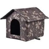 Katzenhaus Für Draußen Winterfest, Faltbare Wasserdicht Wetterfester Katzenhöhle Haustierhaus, Weich Warm Haustierhaus Outdoor Hundehöhle Mit Abnehmbarem Kissen Für Kleine Hund Katze (L)