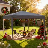 Thanaddo Faltpavillon 3 x 3 m inkl. 4 Seitenteile Grau