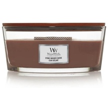 Woodwick Stone Washed Suede ellipse Kerze  453 g
