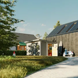 TIMBELA Gartenhaus 2,79 x 4,12 m Terra Brown