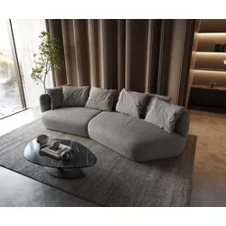 DELIFE Sofa Roya 320x140 cm Bouclé Silbergrau, Big Sofas