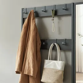 [en.casa] Napinerg Garderobenständer 185x98x34 cm Schwarz