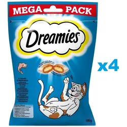 DREAMIES Mega Pack 4x180g- Leckere Katzenleckerlis mit Lachsgeschmack