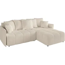altdecor Ecksofa Cord 2-Sitzer Beige