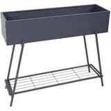 Garden Pleasure Blumenkasten JASMIN Metall anthrazit rechteckig 30,0 x 80,0 cm