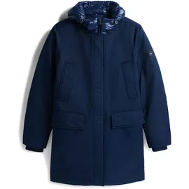 Tommy Hilfiger Padded NYLON REG Parka Damen, Gr. M (38), blau (Dark night navy), Web, Obermaterial: 59% Baumwolle, 41% Polyester, unifarben, Mäntel Wintermantel