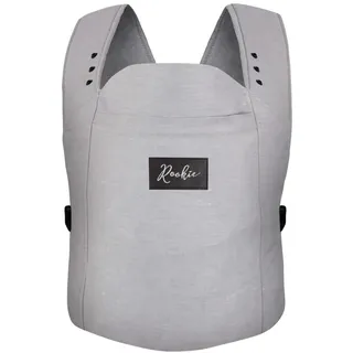 ROOKIE Babytrage Classic Grau - Für Neugeborene ab Geburt bis 15kg - Baby Trage aus Bio Baumwolle - Design Bauchtrage bequem & ergonomisch