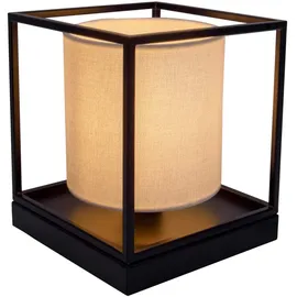 NÄVE Tischlampe Textil Weiß Schwarz