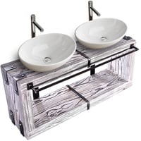 CHYRKA Waschbeckenschrank Badmöbel Waschtisch BORYSLAW-Bad Waschbecken Waschtischunterschrank weiß 120 cm x 28 cm