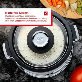 Solis Reiskocher, Dampfgarfunktion, 1,2 Liter, Warmhaltefunktion, beschichtet