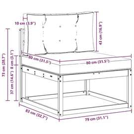 vidaXL Mittelsofa Outdoor Massivholz Akazie braun