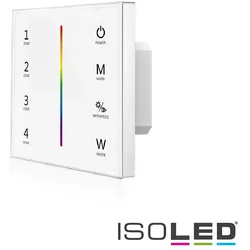 ISOLED Sys-Pro RGB+W 4 Zonen Einbau-Touch-Fernbedienung + DMX Output, 230V, Weiß ISO-114595