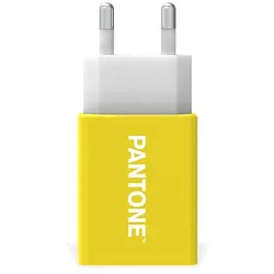 PANTONE Wand Ladegerät gelb 2.1A   Schnelles und effizientes Aufladen   maximale Stromstärke von 2,1 A   leicht und kompakt