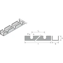 Uponor Fix Klemmschiene 14mm C/c50mm 2,5m, 1005498