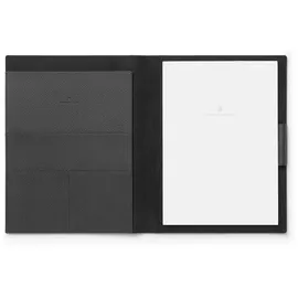 Graf von Faber-Castell 118778 - Schreibmappe DIN A4 Cashmere, Schwarz, mit Notizblock, Stiftschlaufe und Fächer