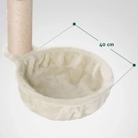 Happy Pet HAPPYPET Universal XL Liegemulde für Kratzbaum Ø 40cm, Große Schlafmulde, Stabiler Metallrahmen, 440g Plüsch, Ersatz-Liegemulde belastbar bis 15kg, Creme