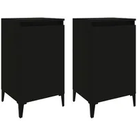 VidaXL Nachttische 2 Stk. Schwarz 40x35x70 cm Holzwerkstoff