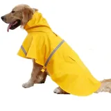 Verstellbarer, wasserdichter Regenmantel für Hunde mit Kapuze, reflektierender Hunde-Regenmantel, Jacke, Hunde-Regenkleidung, Oberbekleidung für