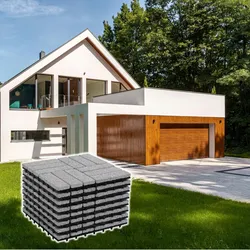 BodenMax Klickfliesen Terrasse grau Gehwegplatten Steinplatten Garten 30x30 cm Fliesen Balkon Klicksystem Wetterfest | Naturstein GRANIT | 8 Stück