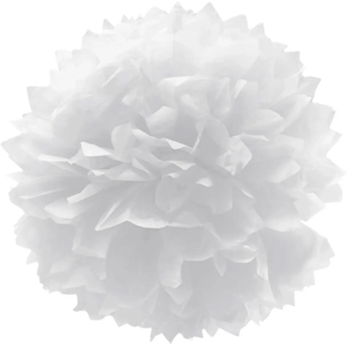 Pompon aus Papier schwer entflammbar weiß O40cm, 1 Stk.