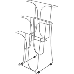 Magnetoplan Prospekthalter Zeitschriftenhalter mit 3 Ablagen - DIN A4 - Hochformat - verchromt Silber - Metall