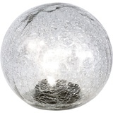 ETC Shop Solarleuchte Außenlampe Kugelleuchte, LED Gartenlampe, integrierte Lichterkette, Terrassenleuchte, 10-flammig, Crackle Glas, 10x led, DxH 15x15 cm