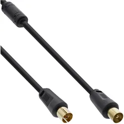 InLine Antennenkabel Premium - 2x geschirmt - mit Filter - >85dB - schwarz - 20m