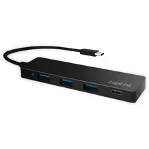 Logilink UA0311 4 Port USB-C USB 3.2 Gen 2) Multiport Hub Schwarz