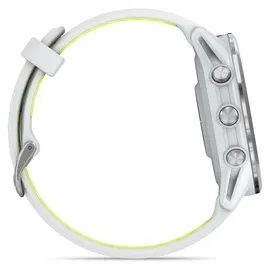 Garmin Forerunner 970 Steinweiss/Titanium Titan mit Silikon-Wechselarmband 22 mm Steinweiss/Transparent Amp Yellow