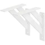 ML DESIGN modern living ML-Design 2 Stück Regalhalterung 180x180 mm, Weiß, Aluminium, Schwebende Regalhalterungen, Regalwinkel, Wandhalterung für Regalbrett, Regalträger für Wandmontage, Wandregal Wandkonsole Regalstütze