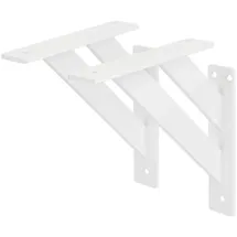 ML DESIGN modern living ML-Design 2 Stück Regalhalterung 180x180 mm, Weiß, Aluminium, Schwebende Regalhalterungen, Regalwinkel, Wandhalterung für Regalbrett, Regalträger für Wandmontage, Wandregal Wandkonsole Regalstütze