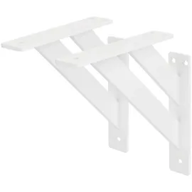 ML DESIGN modern living ML-Design 2 Stück Regalhalterung 180x180 mm, Weiß, Aluminium, Schwebende Regalhalterungen, Regalwinkel, Wandhalterung für Regalbrett, Regalträger für Wandmontage, Wandregal Wandkonsole Regalstütze