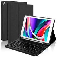 FOGARI Tastatur Hülle für iPad 9. Generation 10.2 | Tastatur Hülle für iPad 9./8./7. Gen 10.2 Zoll | Deutsches QWERTZ Kabellos Abnehmbare Tastatur für iPad Air 3, iPad Pro 10.5 - Schwarz