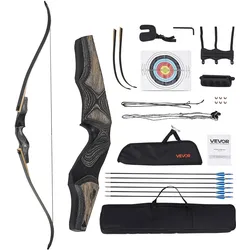 VEVOR Takedown Recurvebogen Holzbogen Pfeile Kit Jagd Praxis 15,88kg 1524mm