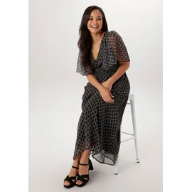 aniston plus Chiffonkleid Schwarz/Weiß 46