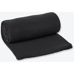 Kuscheldecke Fleece Uni 130 x 160 cm Polyester Schwarz