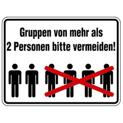 Hinweisschild - 2er Gruppen vermeiden (Ausführung: Folie)