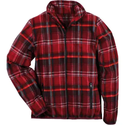 Fleece-Hemdjacke, rot-kariert, Gr����e 2XL - rot/wei�� - XXL