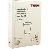 Thomas Staubsaugerbeutel Papierschutzfilter 20, passend für THOMAS Junior 1516, Power Pack 1616, Super 30/30 S/30 R, Vario 20/20 S, Compact 20/20 S, Power Clean, Bravo 20, 12 St., 787106 braun