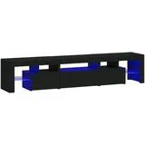 vidaXL TV-Schrank mit LED-Leuchten Schwarz 200x36,5x40 cm
