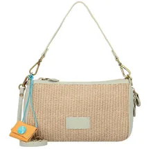 Gabs Schultertasche Leder/Stroh Grün/Mint